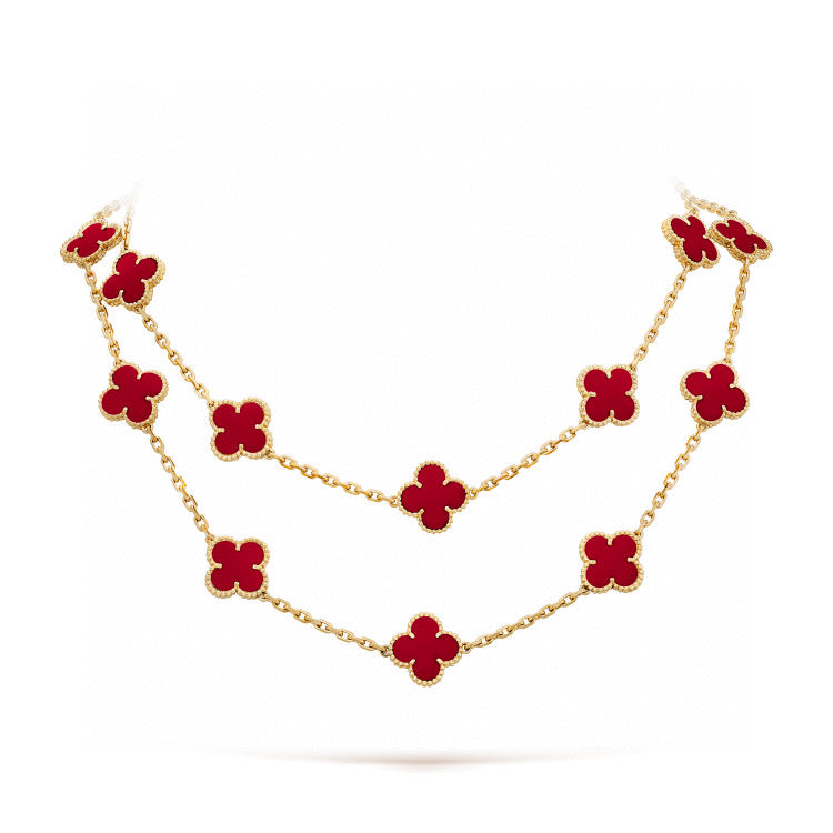[Limara] CLOVER 20 MOTIFS CARNELIAN NECKLACE