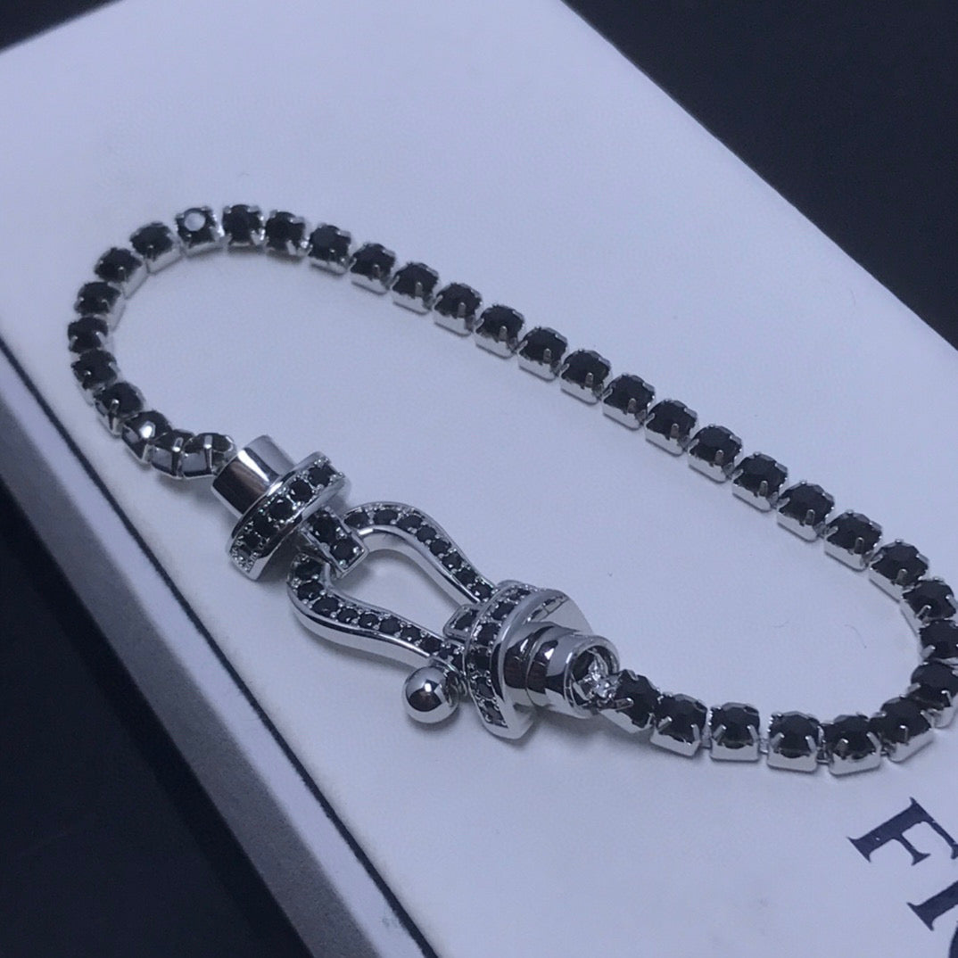 [Limara]FORCE  LARGE HORSESHOE FULL DIAMOND TENNIS BRACELET