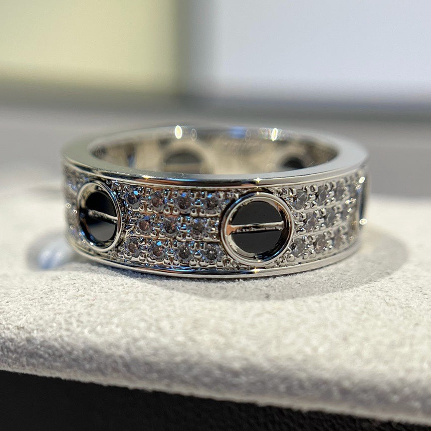 [Limara] LOVE RING 5.5MM DIAMONDS PAVED CERAMIC