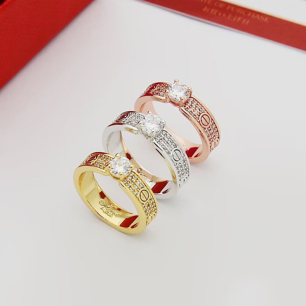 [Limara] LOVE RING 3.6MM 1 BIG DIAMOND FULL DIAMOND