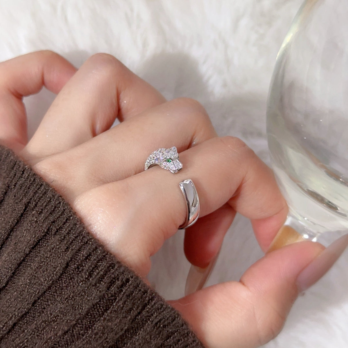 [Limara] PANTHERE HALF DIAMOND SMALL RING