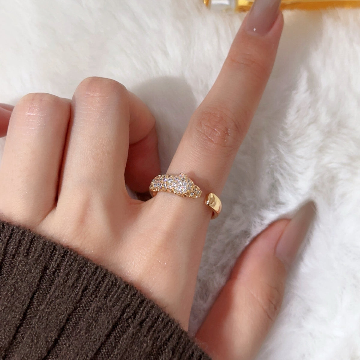 [Limara] PANTHERE HALF DIAMOND SMALL RING