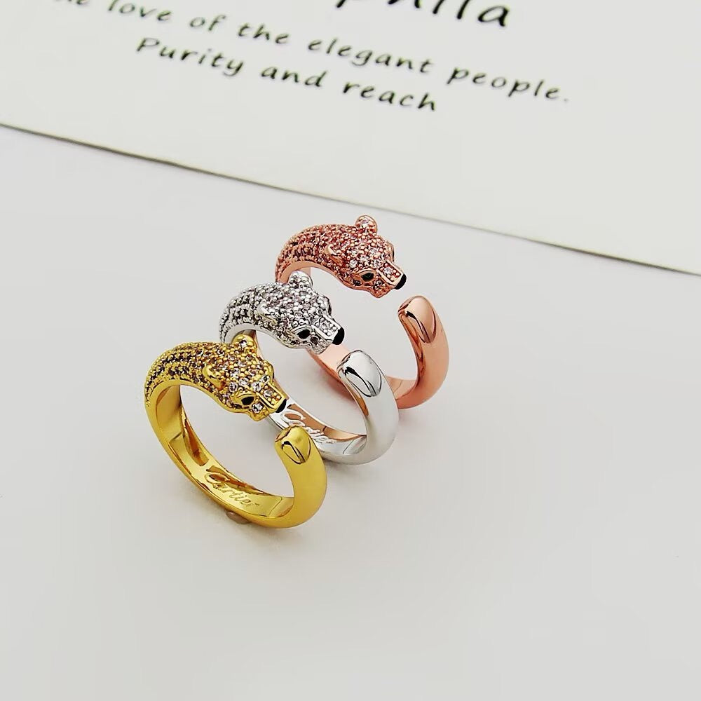 [Limara] PANTHERE HALF DIAMOND SMALL RING