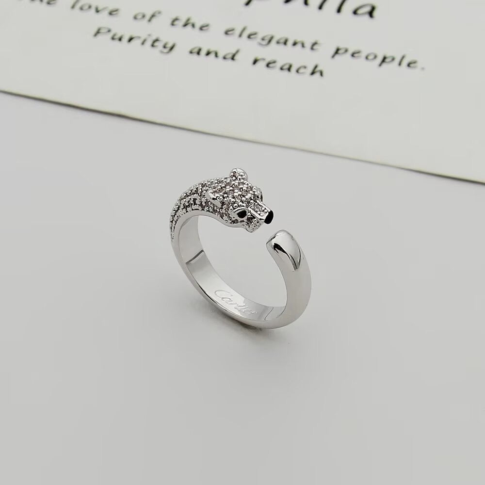 [Limara] PANTHERE HALF DIAMOND SMALL RING