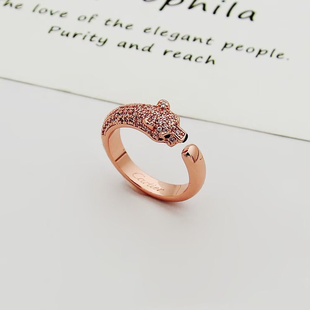 [Limara] PANTHERE HALF DIAMOND SMALL RING