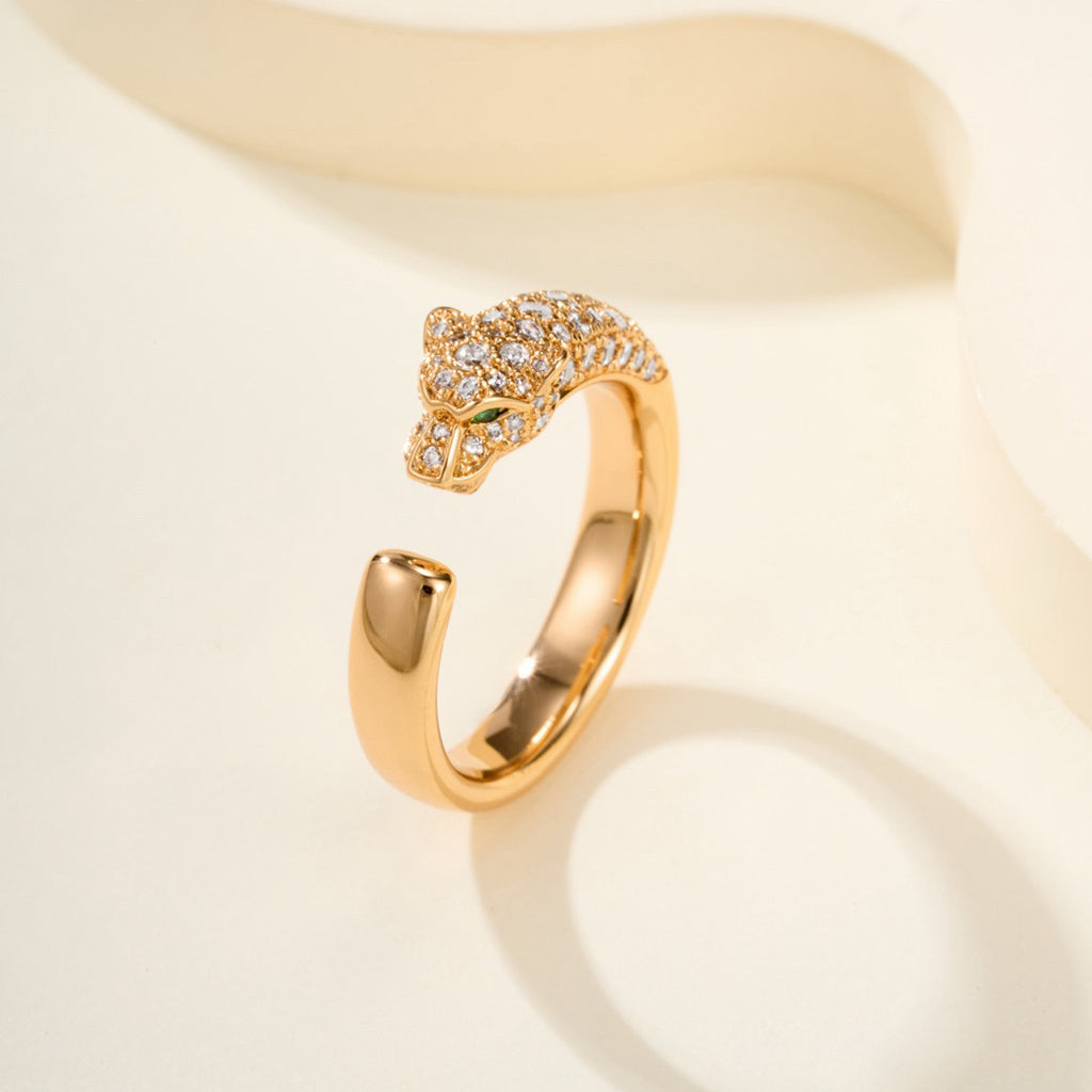 [Limara] PANTHERE HALF DIAMOND SMALL RING