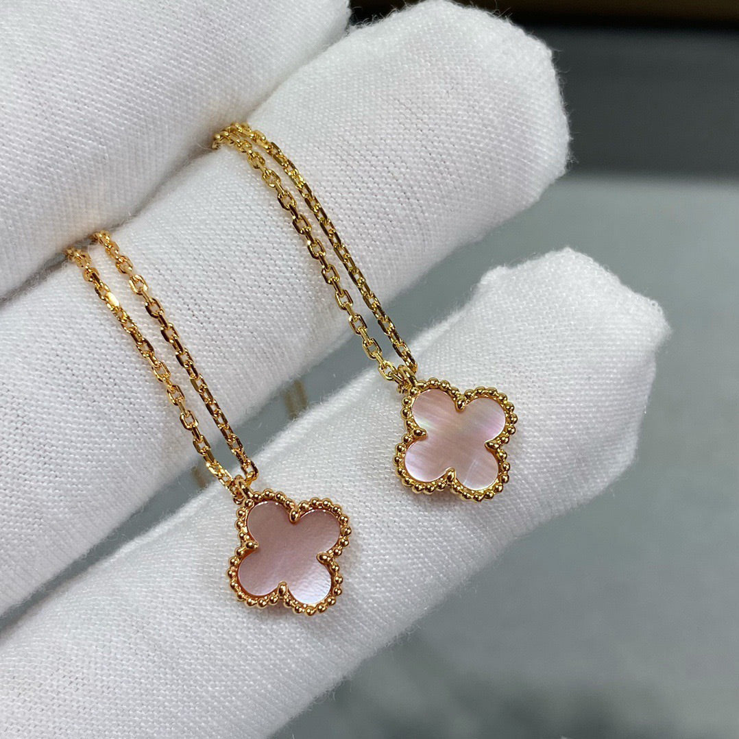 [Limara]CLOVER 15MM PINK MOTHER-OF-PEARL SINGLE FLOWER NECKLACE