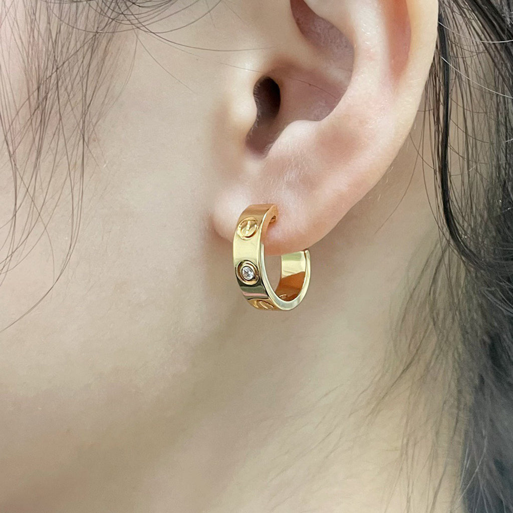 [Limara] LOVE EARRINGS 5.7MM 2 DIAMONDS