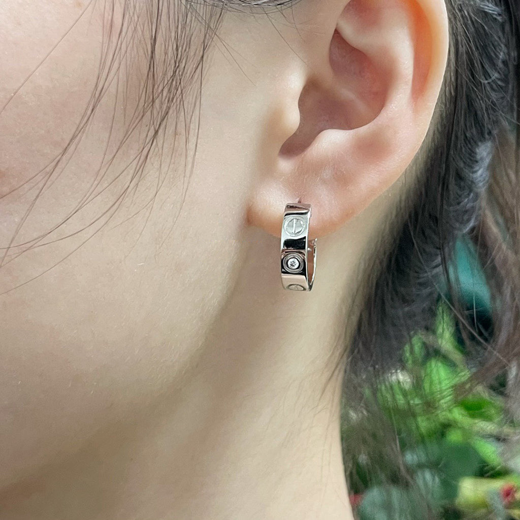 [Limara] LOVE EARRINGS 5.7MM 2 DIAMONDS