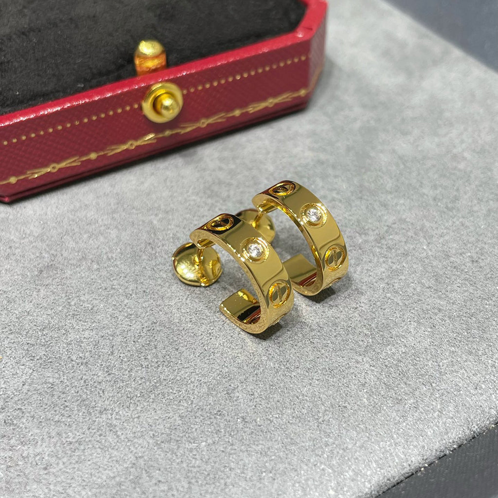 [Limara] LOVE EARRINGS 5.7MM 2 DIAMONDS