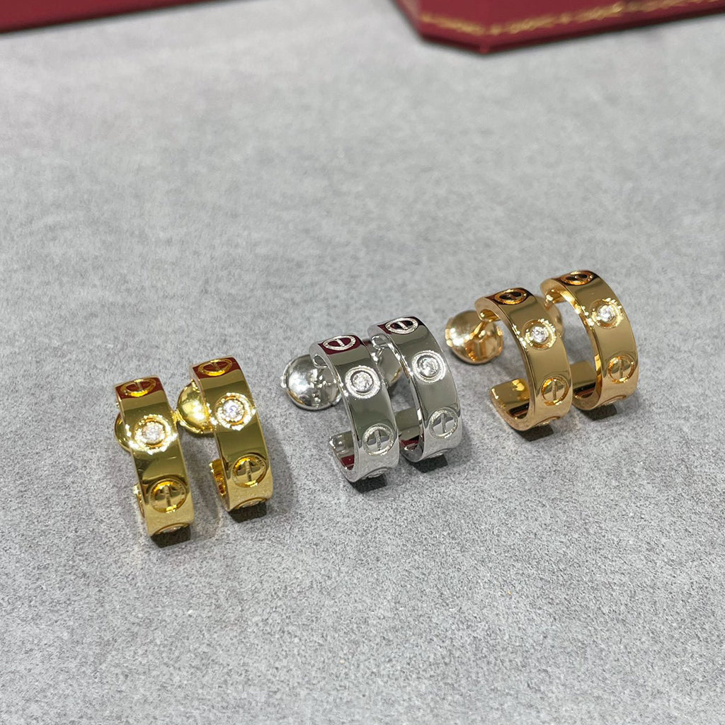[Limara] LOVE EARRINGS 5.7MM 2 DIAMONDS