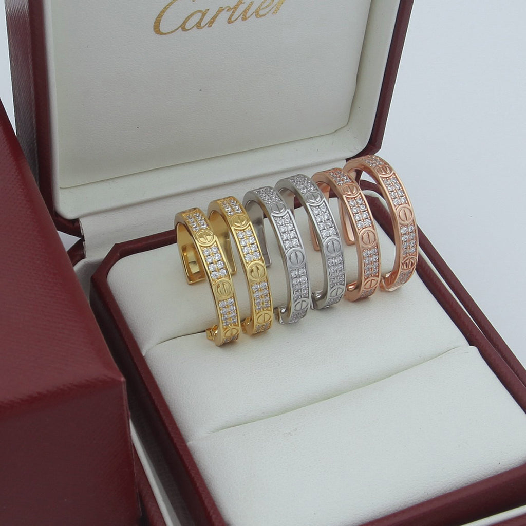 [Limara] LOVE EARRINGS 3.6MM DIAMOND PAVED