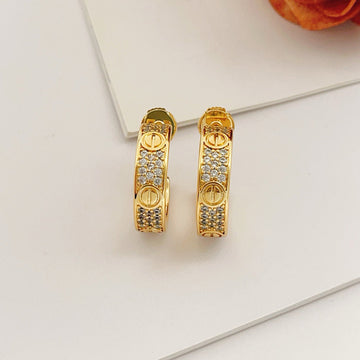 [Limara] LOVE 5.5MM DIAMOND PAVED EARRINGS