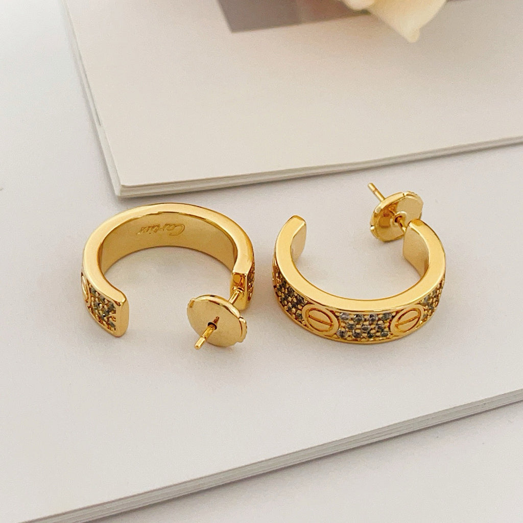 [Limara] LOVE 5.5MM DIAMOND PAVED EARRINGS