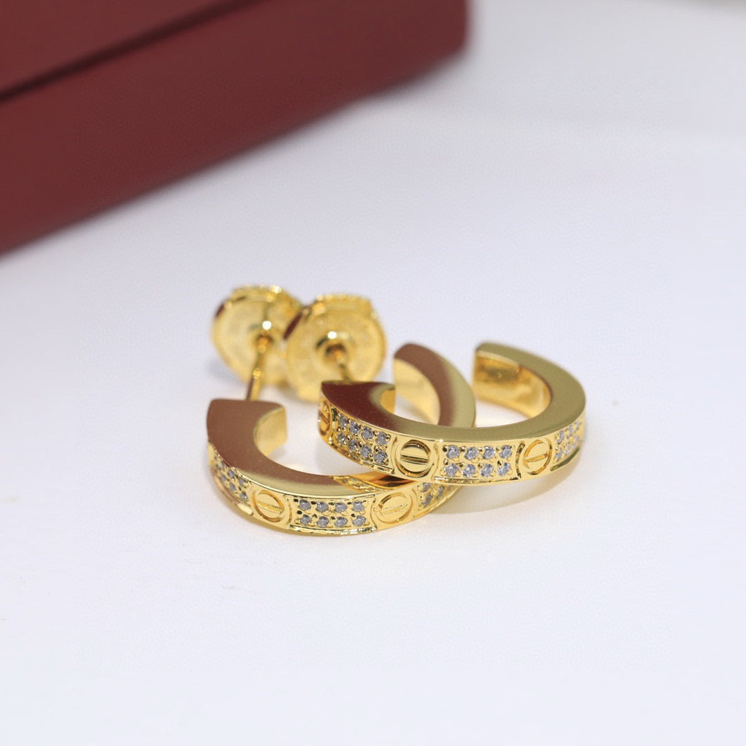 [Limara] LOVE 5.5MM DIAMOND PAVED EARRINGS