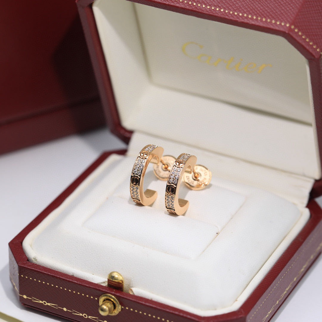 [Limara] LOVE 5.5MM DIAMOND PAVED EARRINGS