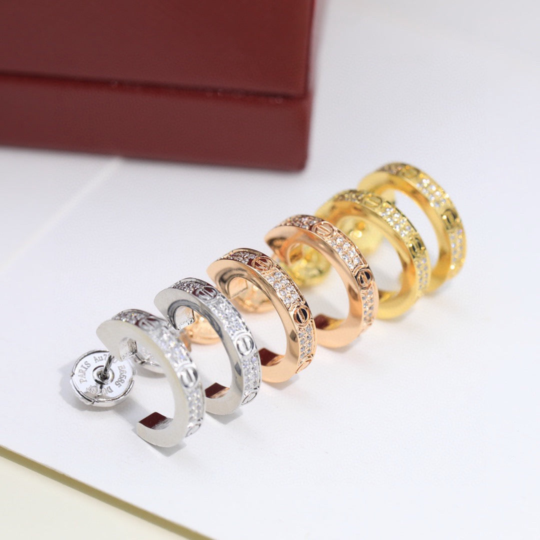 [Limara] LOVE 5.5MM DIAMOND PAVED EARRINGS