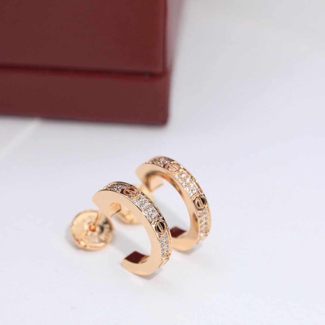 [Limara] LOVE 5.5MM DIAMOND PAVED EARRINGS