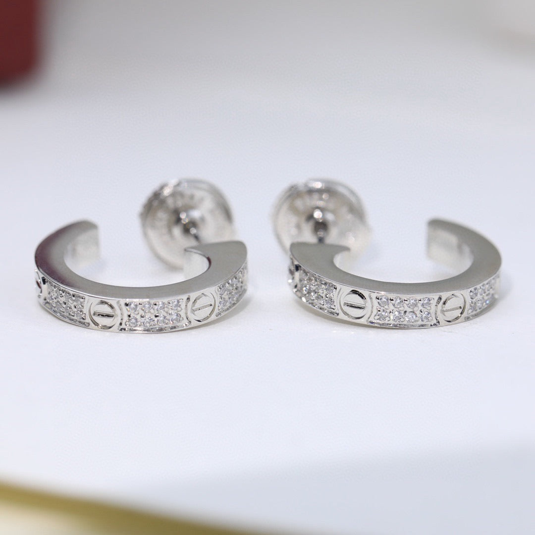 [Limara] LOVE 5.5MM DIAMOND PAVED EARRINGS