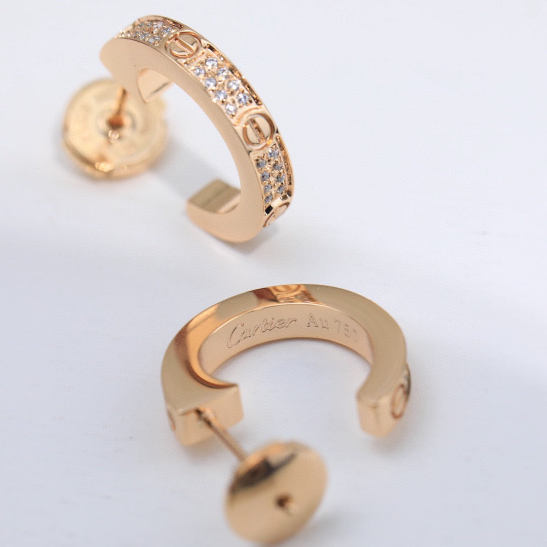 [Limara] LOVE 5.5MM DIAMOND PAVED EARRINGS