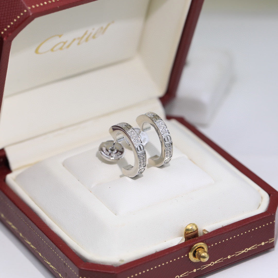[Limara] LOVE 5.5MM DIAMOND PAVED EARRINGS
