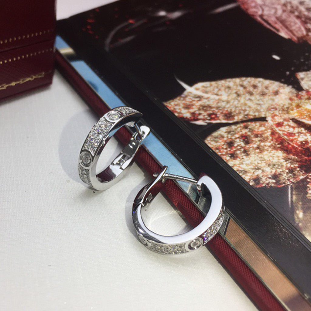 [Limara] LOVE 5.5MM DIAMOND PAVED EARRINGS