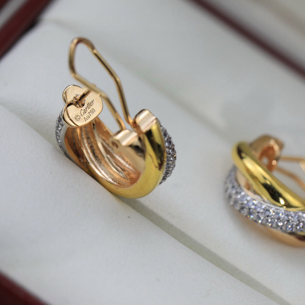 [Limara] TRINITY HALF DIAMOND  CLASSIC EARRINGS