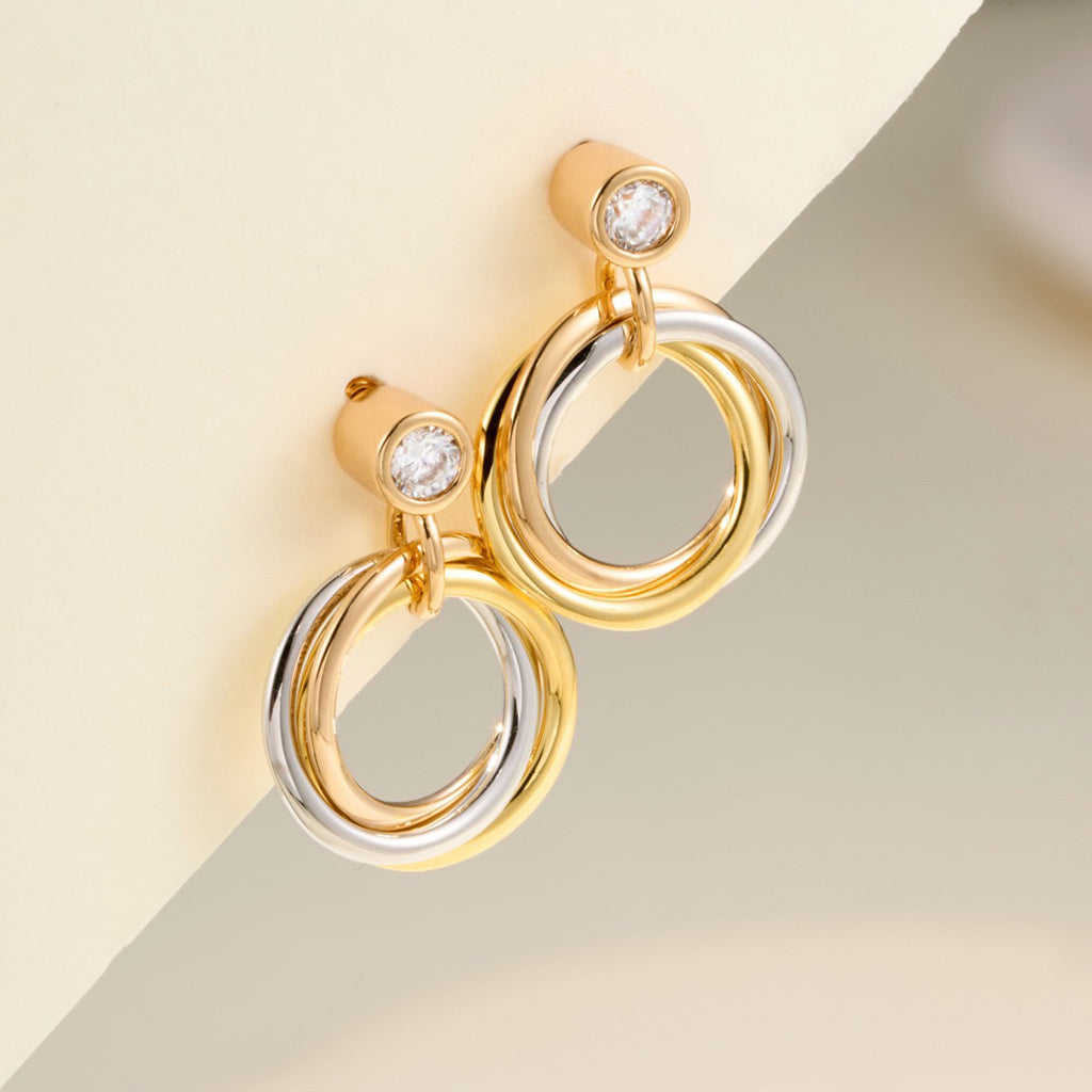 [Limara] TRINITY ON DIAMOND  EARRINGS