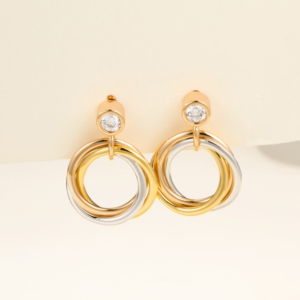 [Limara] TRINITY ON DIAMOND  EARRINGS