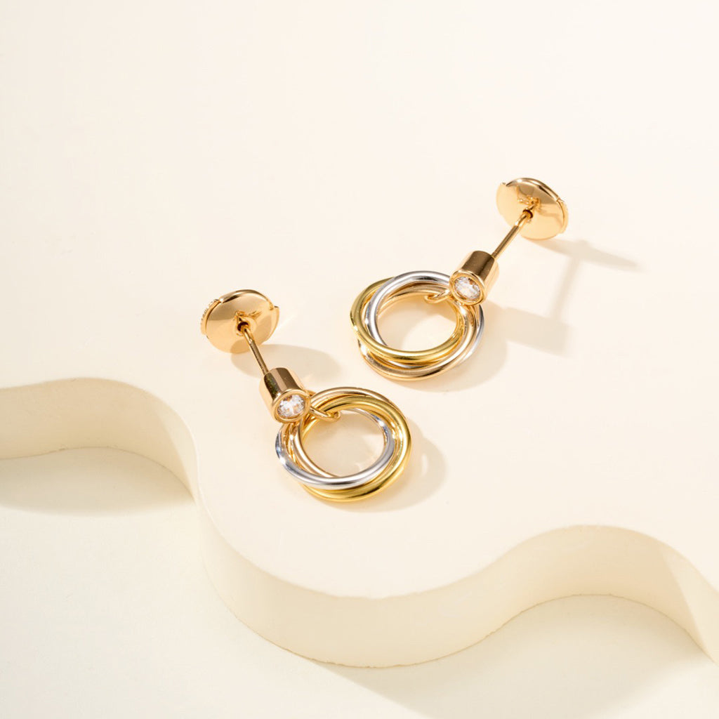 [Limara] TRINITY ON DIAMOND  EARRINGS