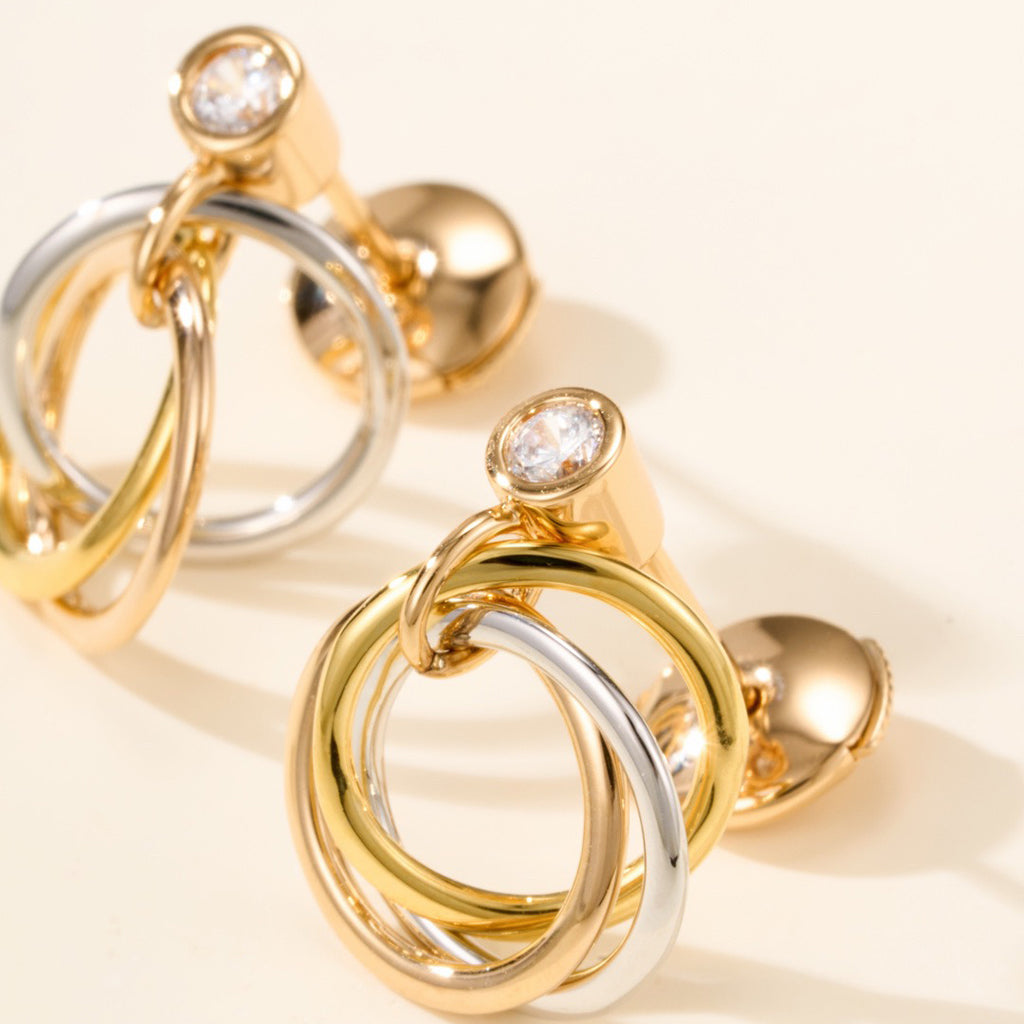 [Limara] TRINITY ON DIAMOND  EARRINGS