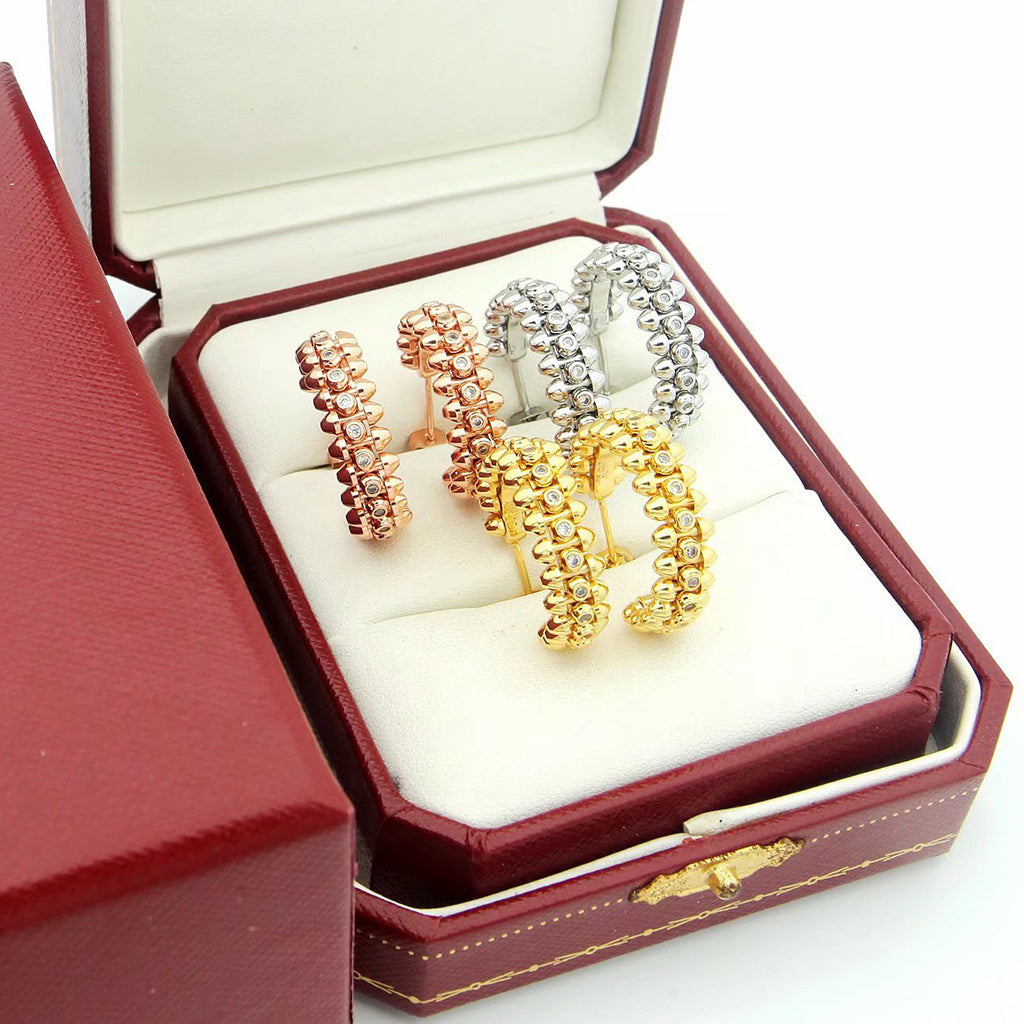 [Limara] CLASH FULL DIAMOND MEDIUM EARRINGS