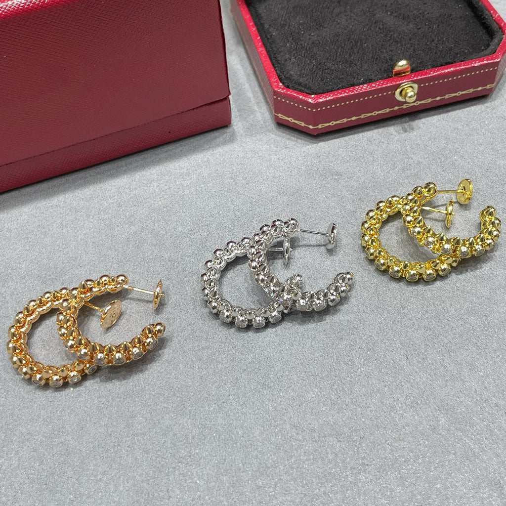[Limara] CLASH FULL DIAMOND MEDIUM EARRINGS