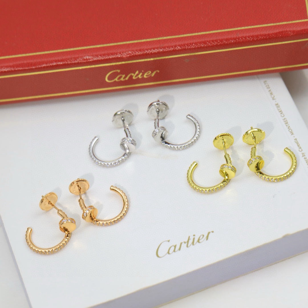 [Limara] JUSTE FULL DIAMOND DOUBLE EARRINGS