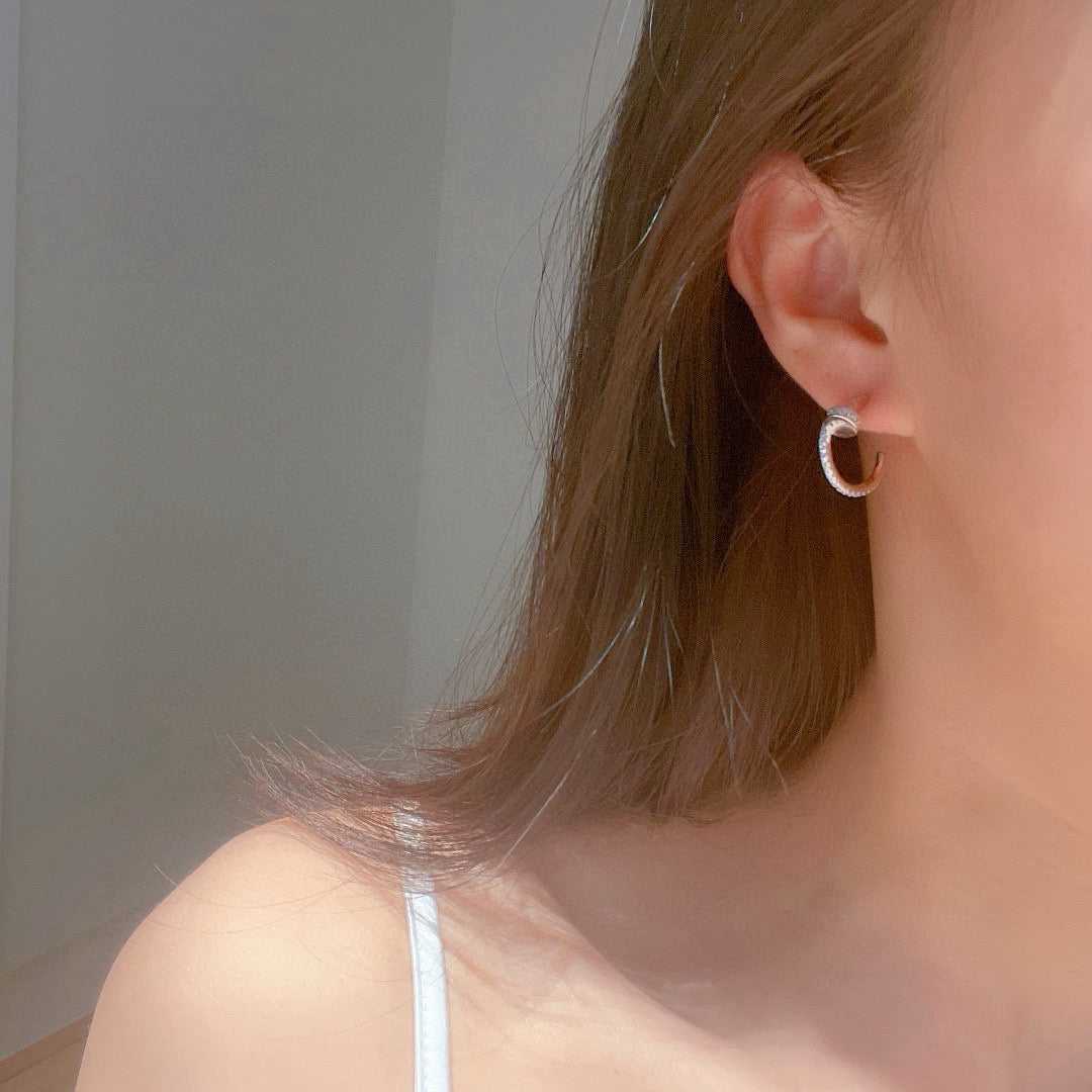 [Limara] JUSTE FULL DIAMOND DOUBLE EARRINGS