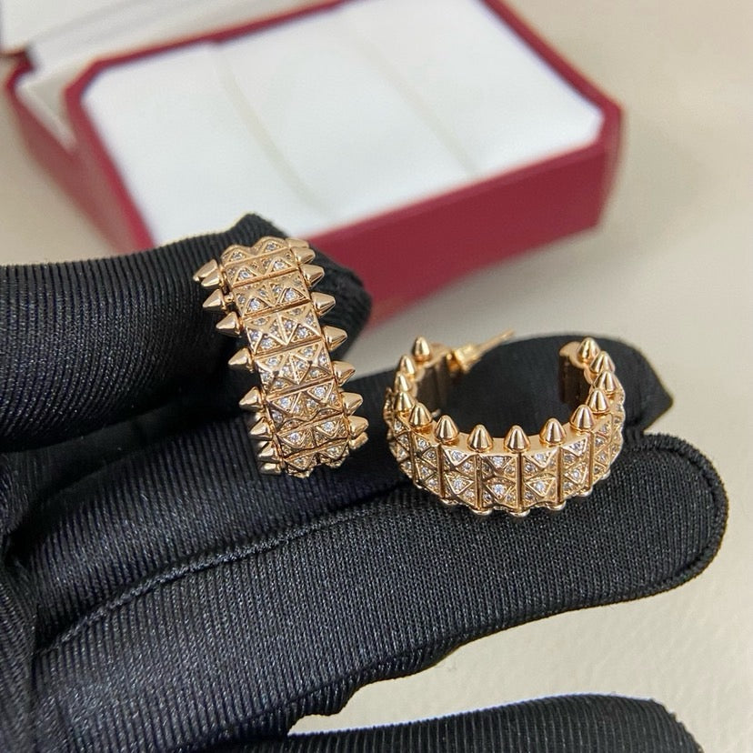 [Limara] CLASH 9.2MM FULL DIAMOND DOUBLE ROW EARRINGS