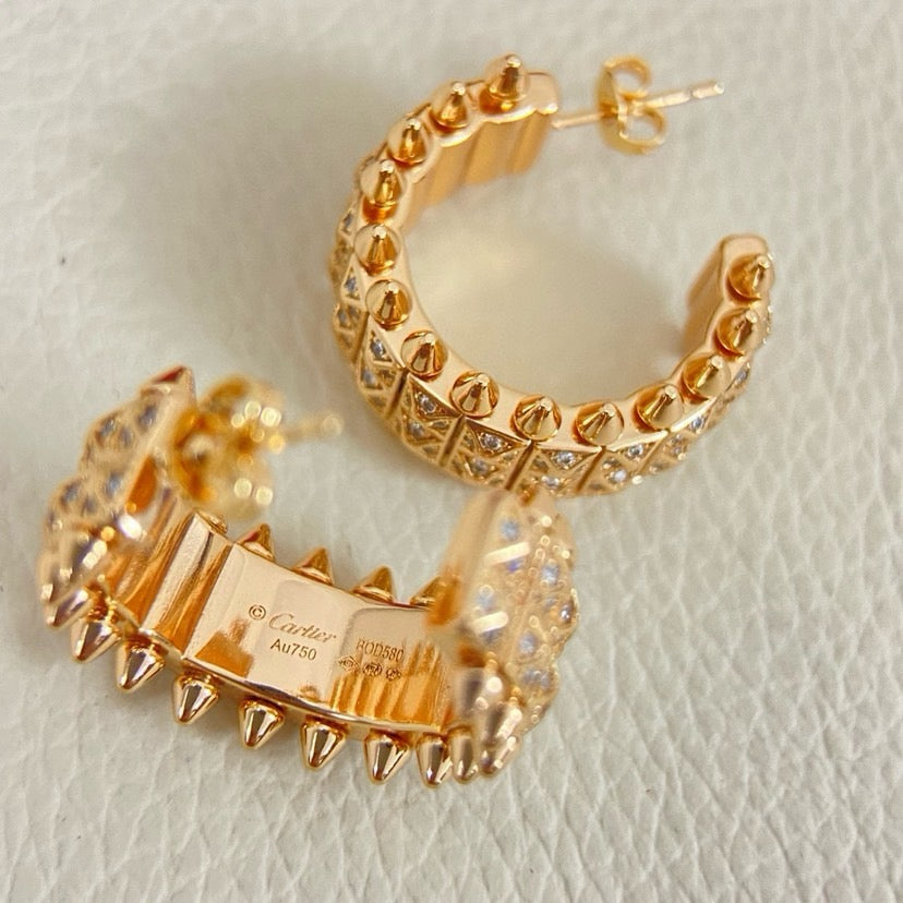 [Limara] CLASH 9.2MM FULL DIAMOND DOUBLE ROW EARRINGS