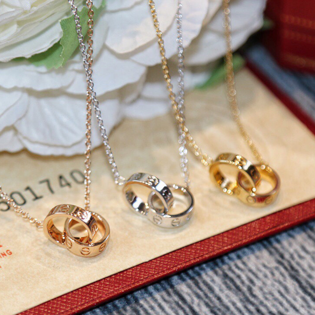 [Limara] LOVE DOUBLE RING NECKLACE