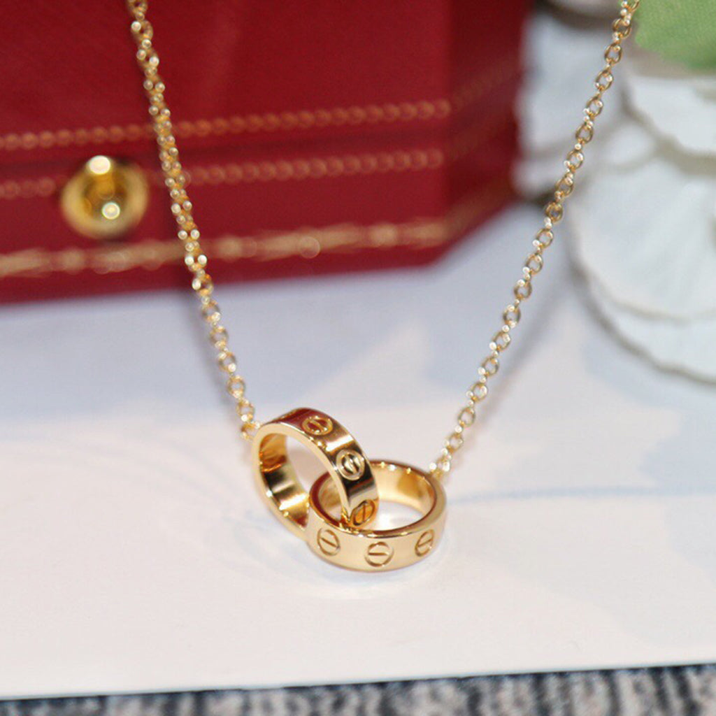 [Limara] LOVE DOUBLE RING NECKLACE