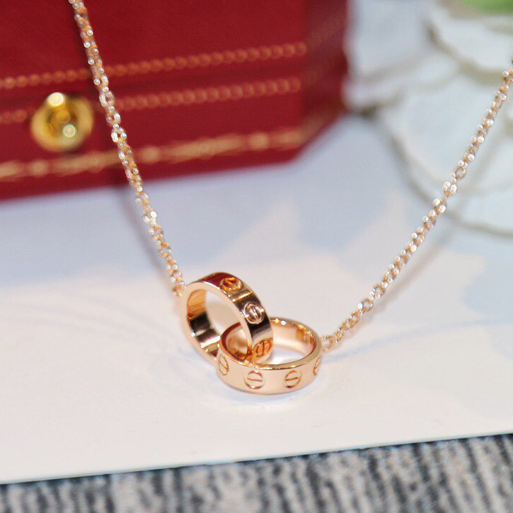 [Limara] LOVE DOUBLE RING NECKLACE