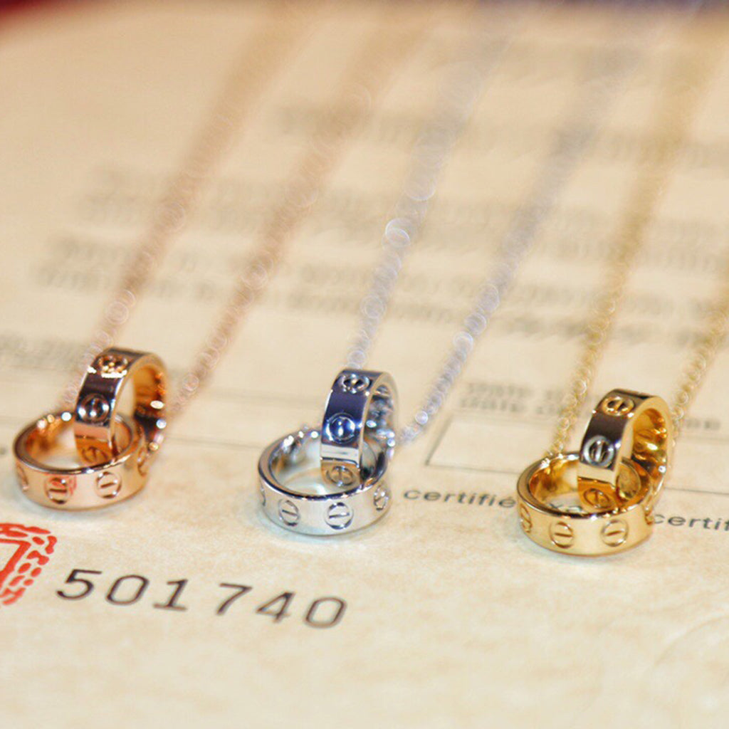[Limara] LOVE DOUBLE RING NECKLACE
