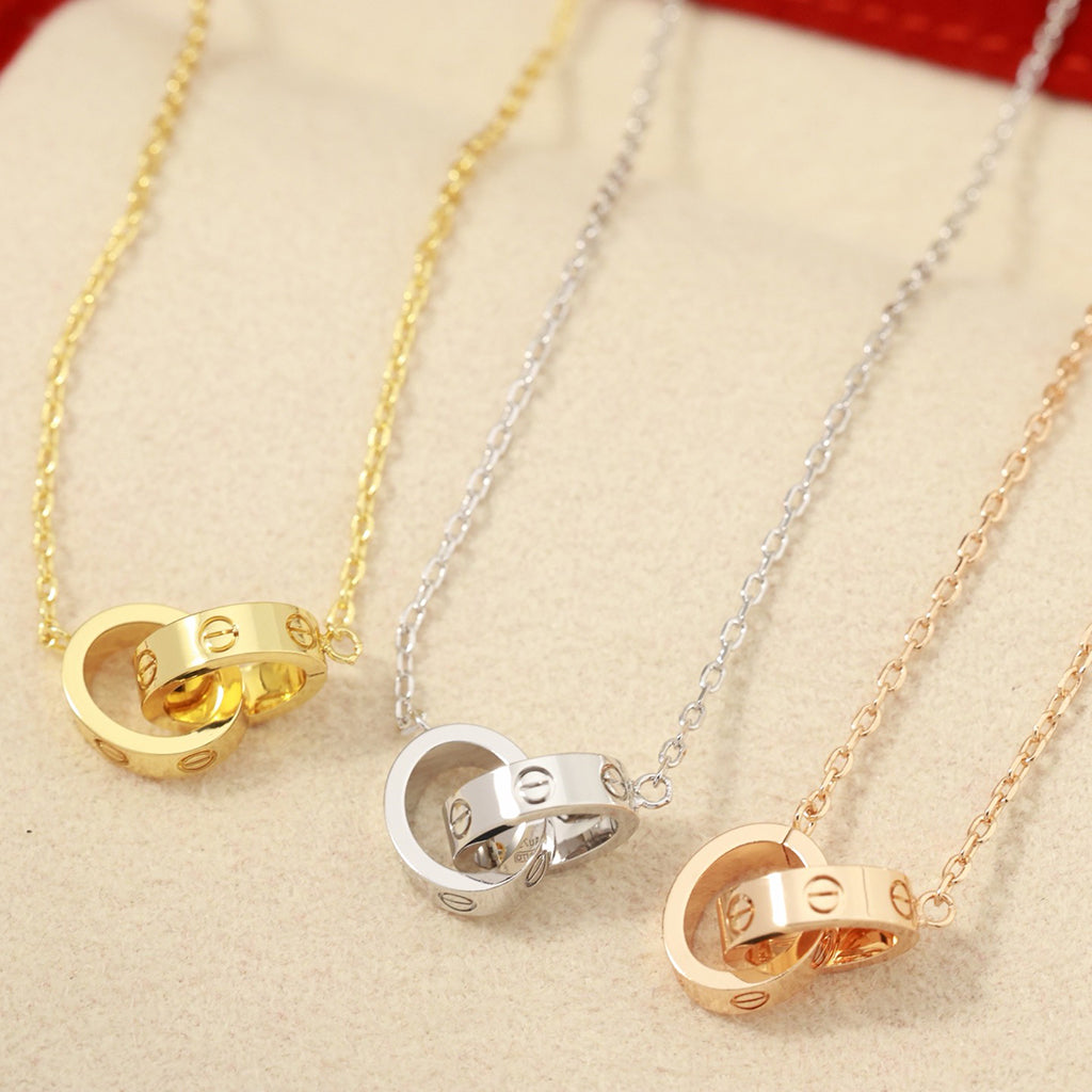 [Limara] LOVE DOUBLE RING NECKLACE