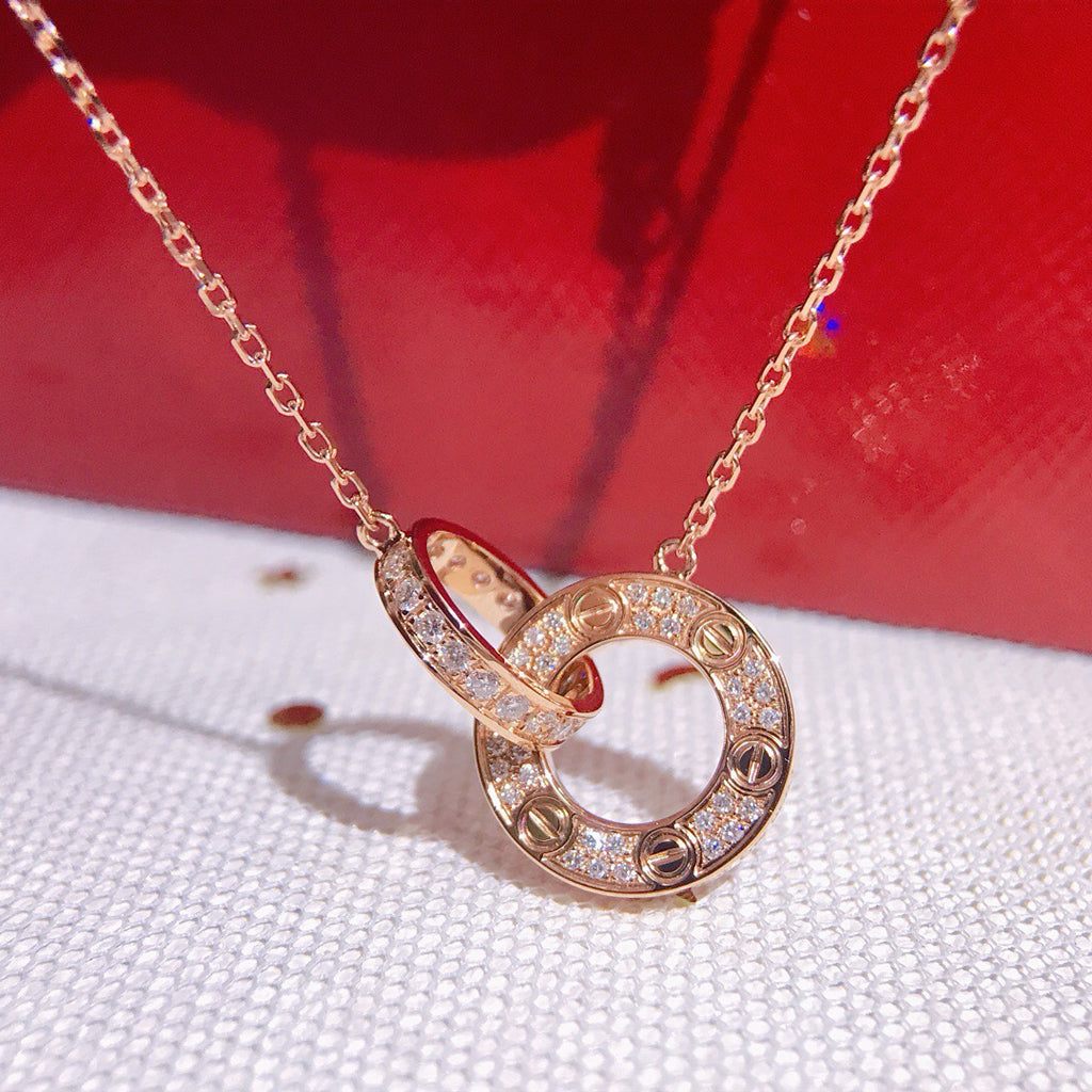 [Limara] LOVE  FULL DIAMOND PENDANT NECKLACE