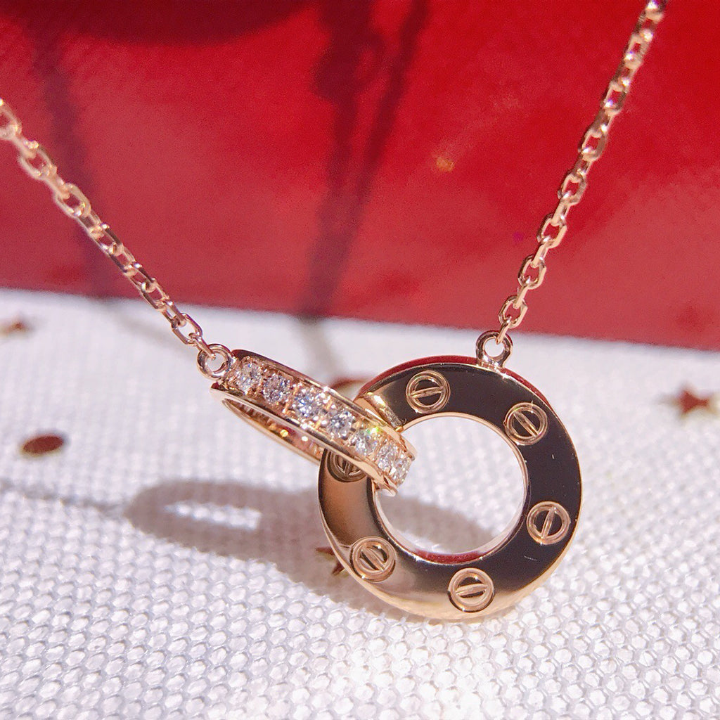 [Limara] LOVE  FULL DIAMOND PENDANT NECKLACE