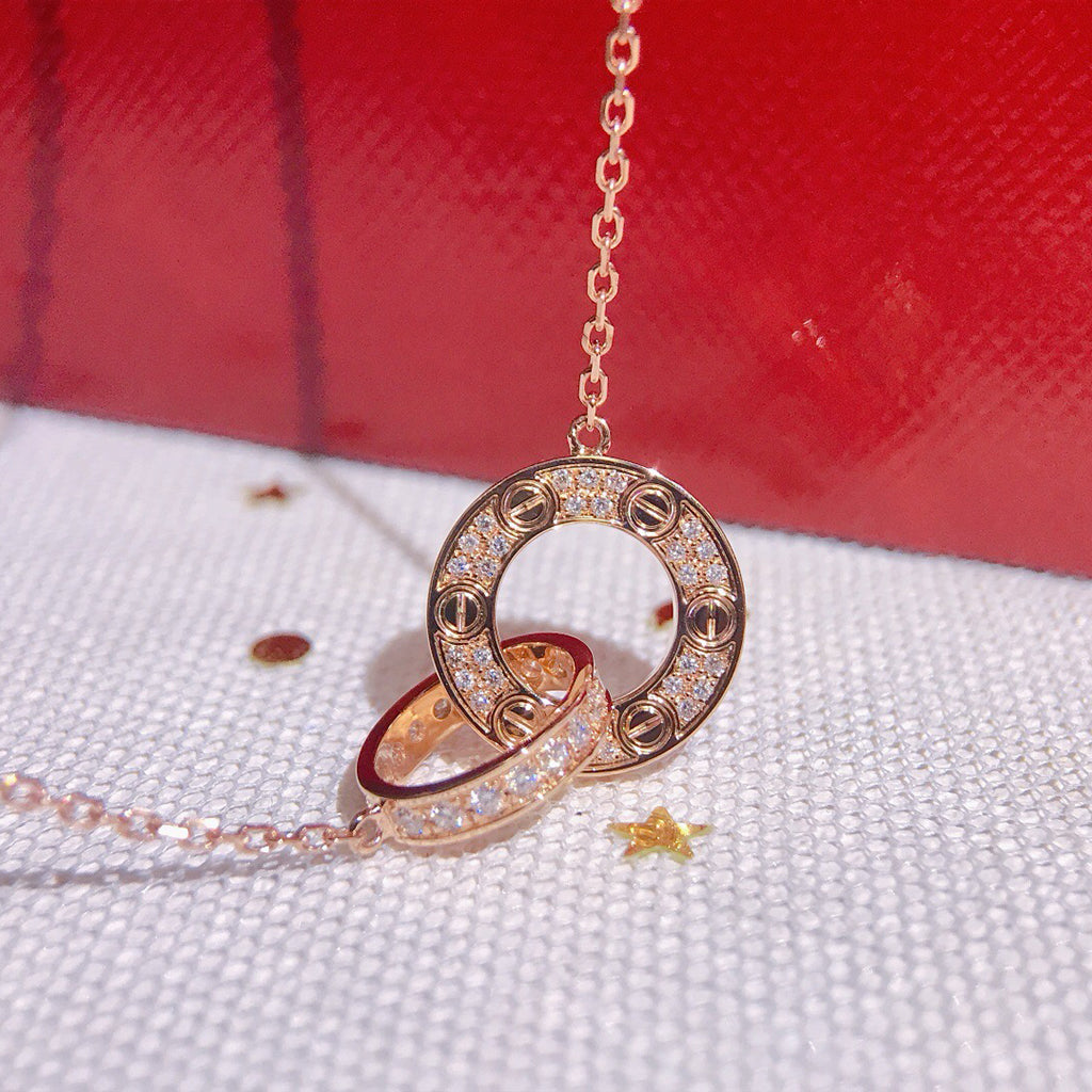 [Limara] LOVE  FULL DIAMOND PENDANT NECKLACE