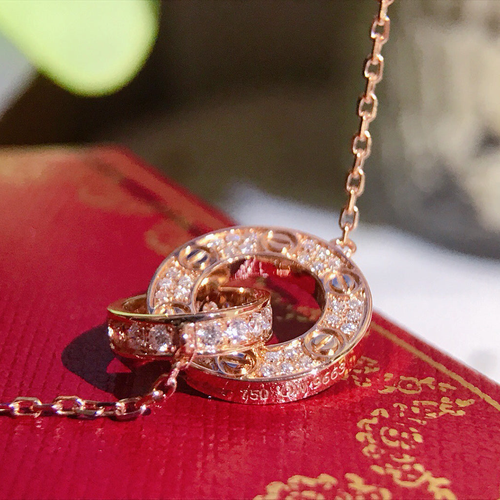 [Limara] LOVE  FULL DIAMOND PENDANT NECKLACE