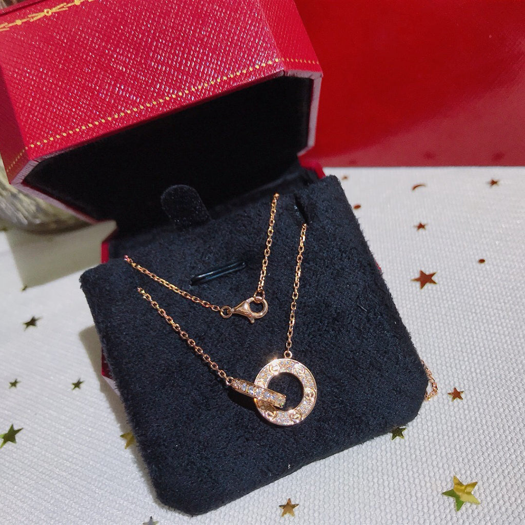[Limara] LOVE  FULL DIAMOND PENDANT NECKLACE