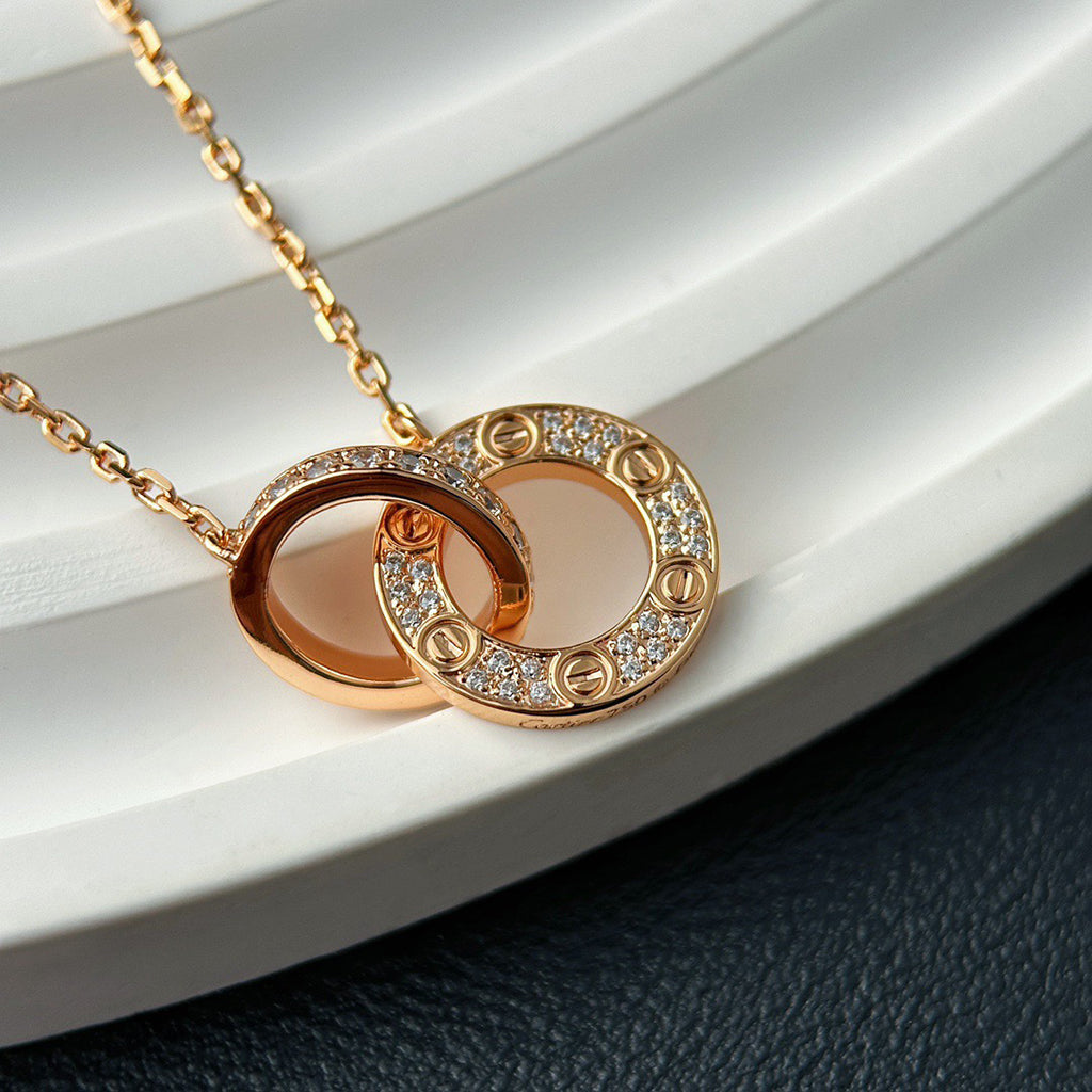 [Limara] LOVE  FULL DIAMOND PENDANT NECKLACE