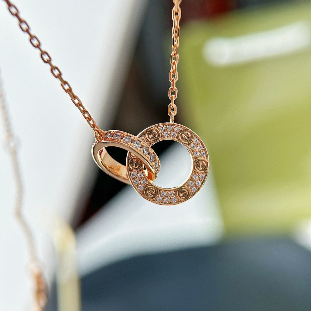 [Limara] LOVE  FULL DIAMOND PENDANT NECKLACE