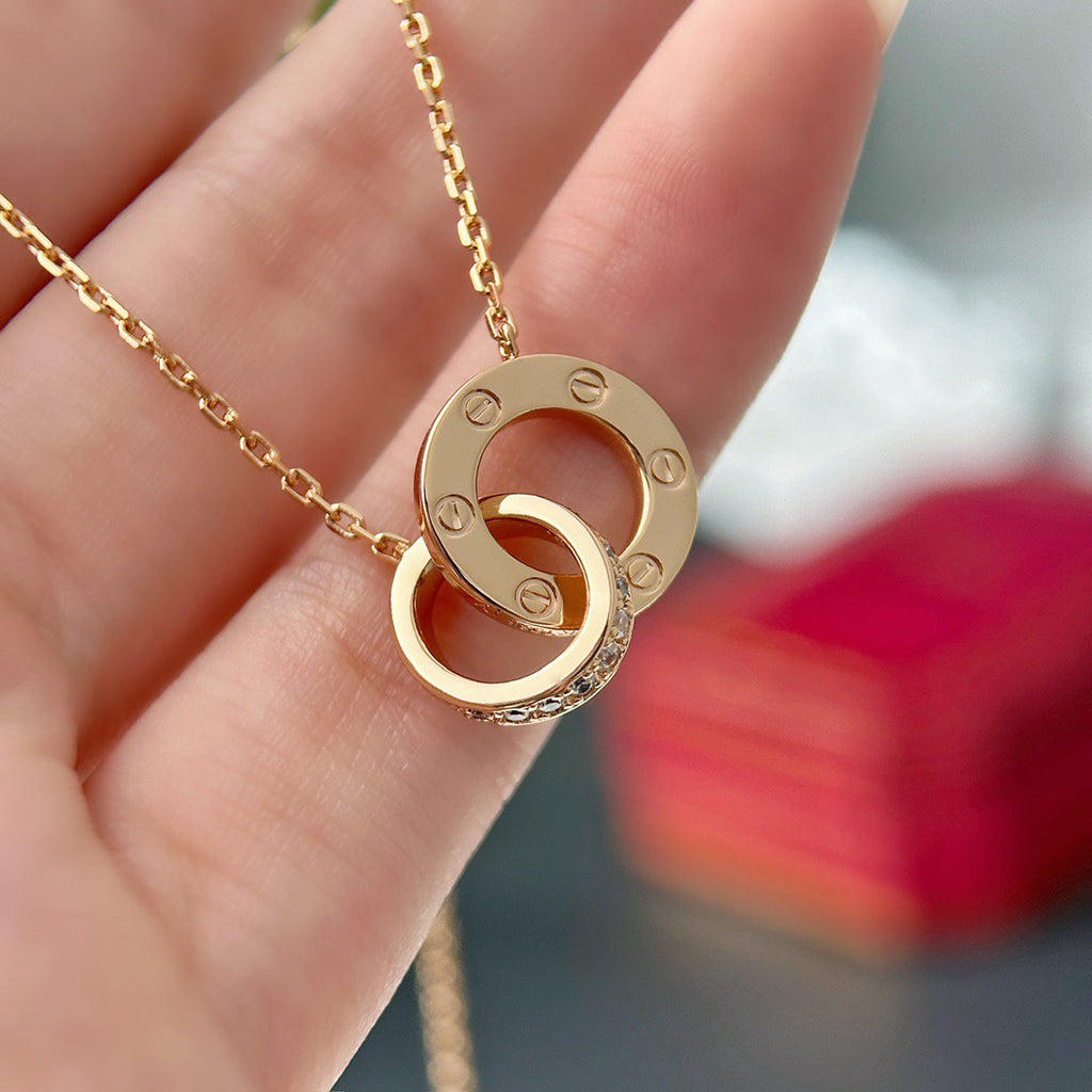 [Limara] LOVE  FULL DIAMOND PENDANT NECKLACE